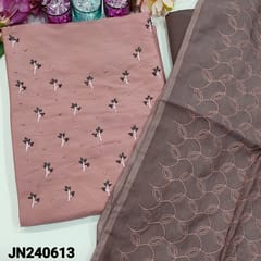 SUPER SAVER COMBO 29:  White base pure soft cotton & Pink fancy silk  cotton unstitched Salwar material (JN241110 & JN240613 )