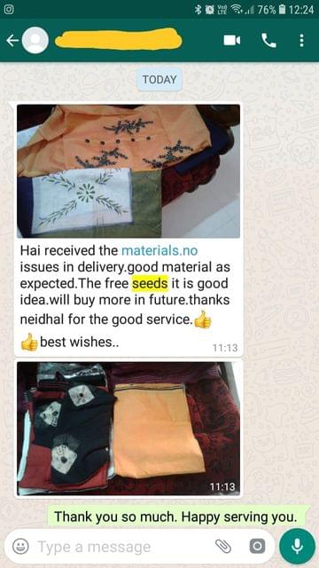 Received the materials. No issues in delivery. Good material as expected. The free seeds it is good idea. Will buy more in future. Thanks neidhal for the good service.  - Reviewed on 16-Dec-2018