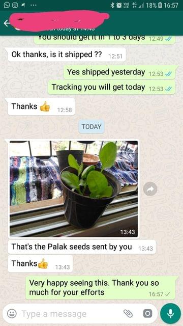 That's the palak seeds send by you...Thanks good. -Reviewed on 24-Mar-2019